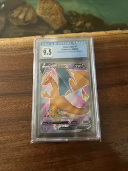 CGC Blue Label Gem Mint 9.5 Charizard V Pokemon SWSH050 Black Star Promo - Image 1