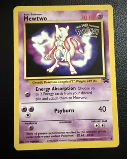 Mewtwo #3 Black Star Promo 1999 Kids WB First Movie Stamp Pokemon Card - Image 1