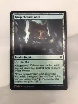 Gingerbread Cabin Foil MTG Magic the Gathering Card NM Mint Throne Eldraine ELD - Image 1