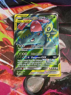 Pokemon Celebi & Venusaur GX TAG TEAM Ultra Rare Full Art 159/181 Holo Card - Image 1