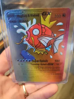 Magikarp & Wailord GX Rainbow Foil Fan Art Premium Vinyl Collector Card - Image 5