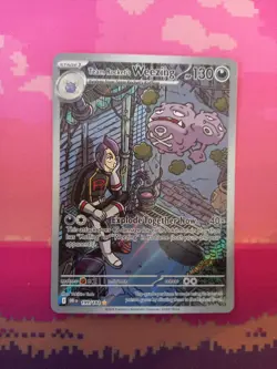 Pokemon Card Team Rocket's Weezing 199/182 Illustration Rare Destined Rivals NM - Image 1