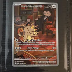 Pokemon Team Rocket's Meowth Holo Illustration Rare Sv10 Destined Rivals 203/182 - Image 1