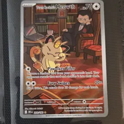 Pokemon Team Rocket's Meowth Holo Illustration Rare Sv10 Destined Rivals 203/182 - Image 3