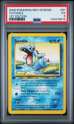 2000 POKEMON NEO GENESIS 1ST ED #81 TOTODILE PSA 5 - Image 1