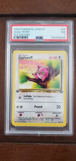 1999 Pokemon Jungle 1st Edition JIGGLYPUFF #54/64 PSA 7 NM - Image 2