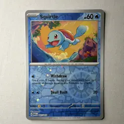 Pokemon Squirtle SV: Scarlet & Violet 151 007/165 Reverse Holo Common English - Image 1