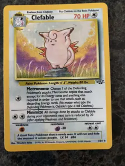 1999 Pokemon TCG - Jungle Set - Unlimited - Clefable - Holo Rare - #1 - LP - Image 1