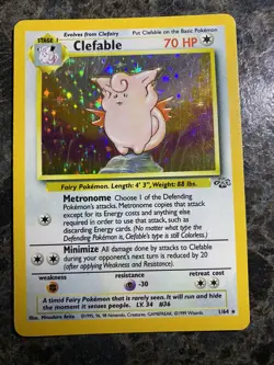 1999 Pokemon TCG - Jungle Set - Unlimited - Clefable - Holo Rare - #1 - LP - Image 2