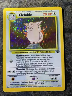 1999 Pokemon TCG - Jungle Set - Unlimited - Clefable - Holo Rare - #1 - LP - Image 3