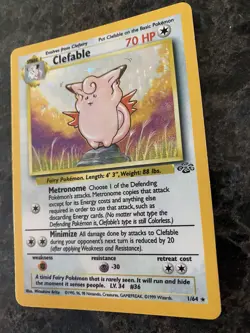 1999 Pokemon TCG - Jungle Set - Unlimited - Clefable - Holo Rare - #1 - LP - Image 4