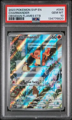 2023 Pokemon Black Star Promo #044 Charmander Obsidian Flames PSA 10 - Image 1