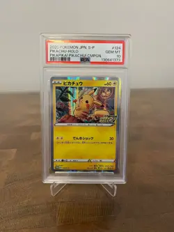 PSA 10 Gem Mint Pokemon Pikachu 124/S-P Japanese PikaPika! Campaign Promo 2020 - Image 1
