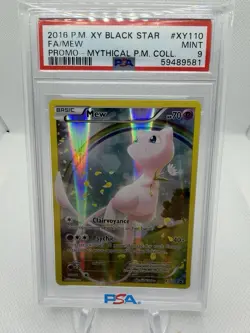 2016 POKEMON XY BLACK STAR FULL ART/MEW PROMO MYTHICAL POKEMON COLL #XY110 PSA 9 - Image 1