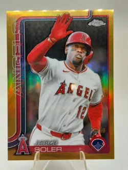 2025 Topps Chrome Update Jorge Soler Gold Refractor #USC133 /50 MLB Trading Card - Image 1