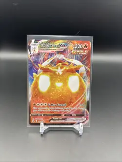 Pokemon TCG Cinderace VMAX Fusion Strike Holo Ultra Rare Card 045/264 - Image 1