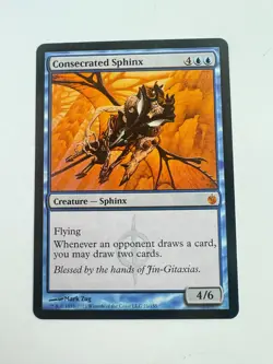 Consecrated Sphinx card Mirrodin Besieged Mythic Magic The Gathering LP - Image 1