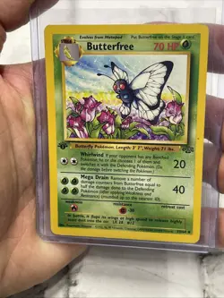 Pokemon TCG Butterfree 33/64 Jungle 1st Edition LP+ Vintage Card Pokemon WOTC - Image 1