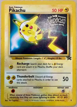 Pikachu #4 - Movie Black Star Promo (The First Movie) Pokemon Card TCG WOTC - LP - Image 1