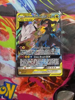 Pokemon Reshiram & Zekrom GX TAG TEAM Sm-Cosmic Eclipse Ultra Rare 157/236 Holo… - Image 1