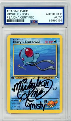 PSA Signed Michele Knotz Pokemon Misty's Tentacool 057/132 Gym Heroes Regular - Image 1
