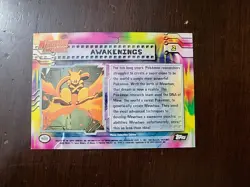 LP! HOLO Foil TEXTURE Black Pokemon Topps Awakenings #2 Mewtwo Strikes Back - Image 2