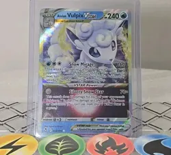 Pokemon TCG Alolan Vulpix VStar 34/195 Silver Tempest 2022 NM - Image 1