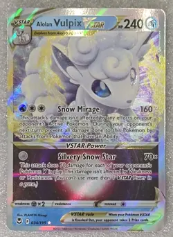 Pokemon TCG Alolan Vulpix VStar 34/195 Silver Tempest 2022 NM - Image 2