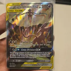Pokemon Espeon & Deoxys GX TAG TEAM Promo Holo SM240 Basic 260 HP - Image 1