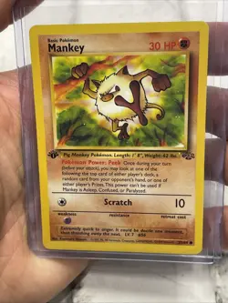 Mankey 55/64 Common Jungle Pokemon 1st Edition MP+ Vintage Vtg Nintendo Pokemon - Image 1