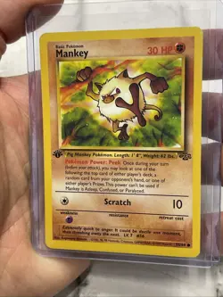 Mankey 55/64 Common Jungle Pokemon 1st Edition MP+ Vintage Vtg Nintendo Pokemon - Image 2