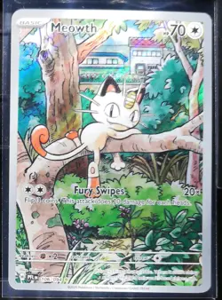 2025 Pokemon Meowth 106/094 Me02: Phantasmal Flames Holo - Image 1