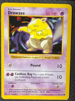 DROWZEE 49/102 COMMON BASE SET SHADOWLESS POKEMON MP - Image 1