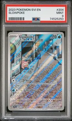 PSA 9 - 2023 TCG Pokemon SVI EN Slowpoke #204 Scarlet & Violet 204/198 IR - Image 1