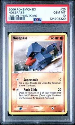 2006 Pokemon EX Holon Phantoms 25/110 Nosepass PSA 10 GEM MINT - Image 1