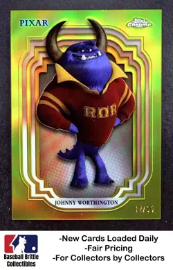 2024 Topps Chrome Disney Johnny Worthington Gold Refractor /50 SP Monsters U - Image 1
