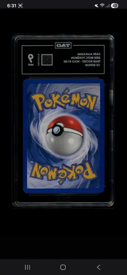 Dark Alakazam Team Rocket 1st Edition Holo Rare TAG 9 1/82 2000 Pokemon TCG Card - Image 2