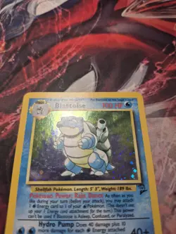 Blastoise 2/130 SWIRL Base Set 2 WOTC Pokemon Card Holo Foil Rare LP/MP - Image 2