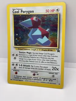 Pokemon TCG Cool Porygon Wotc Promo 15 Holo Promo 2000 Swirl Card - Image 3