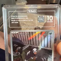 TAG Gem Mint 10 - Houndour AR 115/108 - Ruler of the Black Flame sv3 Pokemon🔥📈 - Image 2