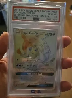 POKEMON TAPU FINI GX 2017 SUN & MOON BURNING SHADOWS-SECRET #152 FA PSA 10 - Image 2