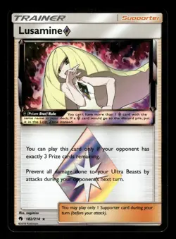 Lusamine ◇ 182/214 NM Prism Star Rare Lost Thunder 2018 Pokemon TCG - Image 1