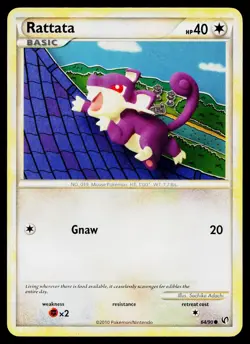 Rattata 64/90 Common HGSS Undaunted Pokemon Lightly Played - Image 1