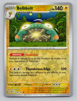 Reverse Holo Bellibolt 078/197 Uncommon Obsidian Flames Pokemon - Image 1