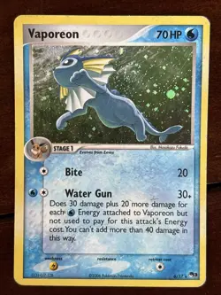 Pokemon POP Series 3 Vaporeon 6/17 Holo Rare MP Swirl - Image 1