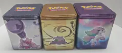 3X POKEMON TCG STACKING TINS EMPTY LOT DRAGON PSYCHIC STORAGE - Image 1