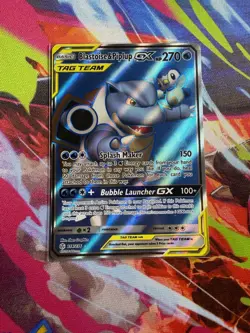 Pokemon Blastoise & Piplup GX TAG TEAM Sm-Cosmic Eclipse Ultra Rare 214/236 Ful… - Image 1