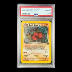 2000 Pokemon Team Rocket Dark Dugtrio 6/82 Holo - Graded PSA 8 - Image 1