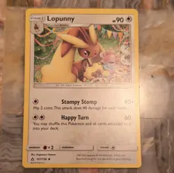 Pokemon Lopunny 107/156 Sm-Ultra Prism Uncommon Stage 1 90 HP 40 60 Regular - Image 1