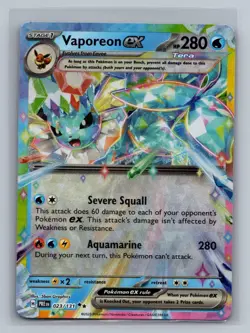 Vaporeon ex 023/131 Double Rare Prismatic Evolutions Pokemon Near Mint - Image 1